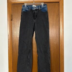 Abercrombie & Fitch Black and Blue Bootcut Jeans